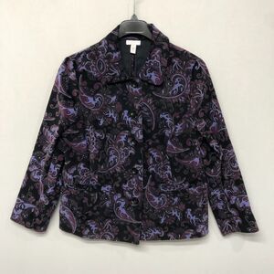 Charter Club Women Corduroy Button Front Jacket Size 1X Floral B313 -20